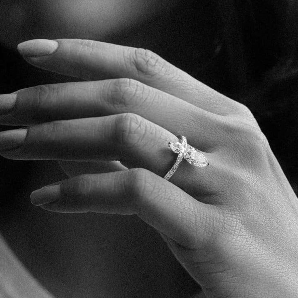 HorizonDoublePearDiamondRing