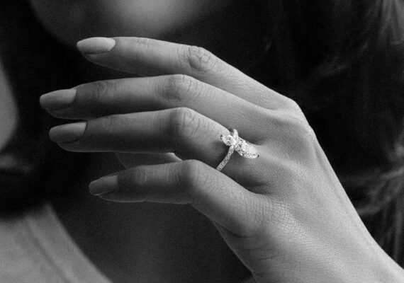 HorizonDoublePearDiamondRing